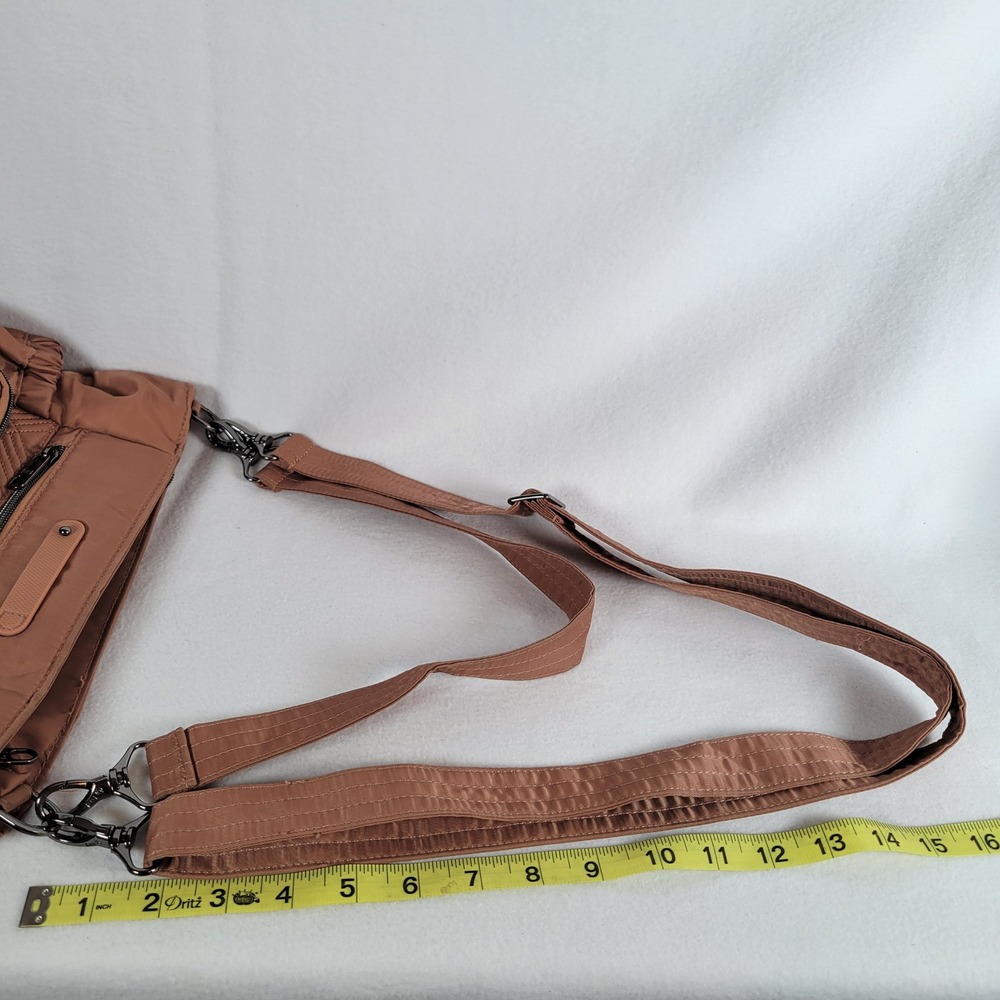 Lug Womens Tote Toodles Classic Double Pocket Quilted Medium Brown Crossbody Bag - Picture 6 of 10